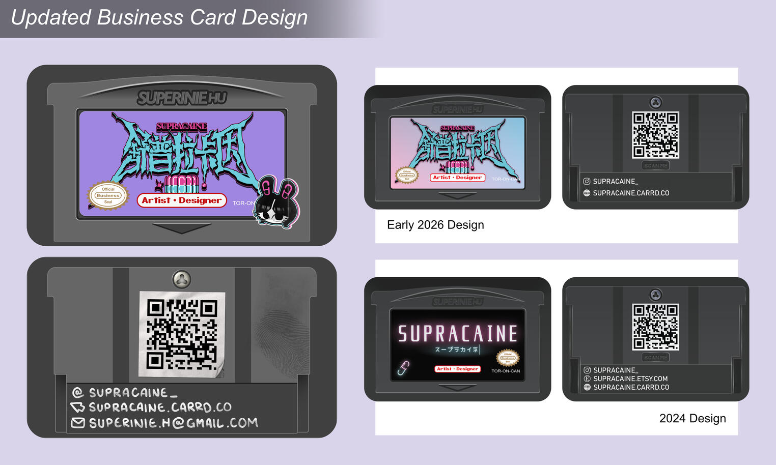 Gameboy Advanced spoof - personal business card, 09/02/26