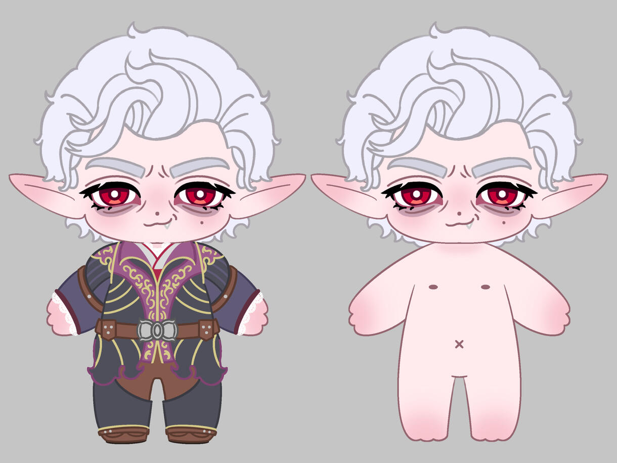 "Astarion" plush design, Baldur's Gate 3 fanart, 09/23/24