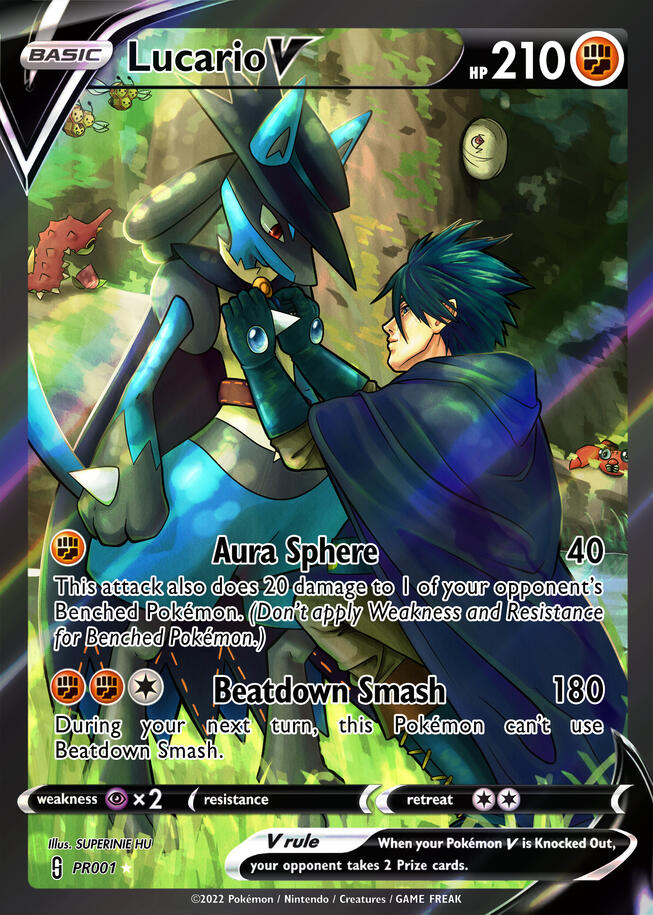 "Lucario V" Custom Pokémon Card, 09/09/22