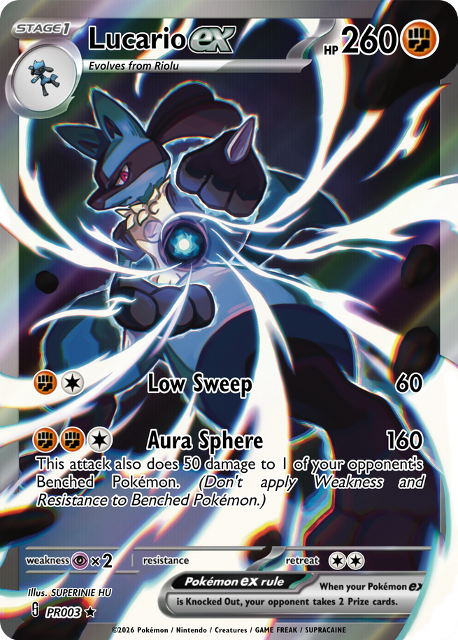 "Lucario EX" custom Pokémon card, 08/22/26