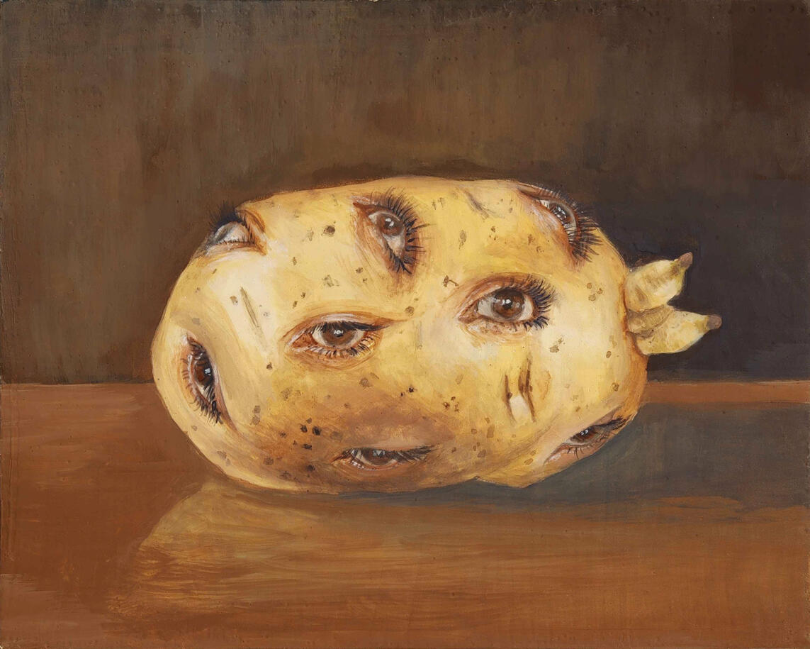 "Sprouted", egg tempera on board, 9 hours approx, 10/05/24