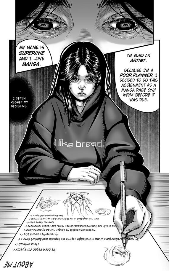 Self Portrait for class assignment, 06/02/24