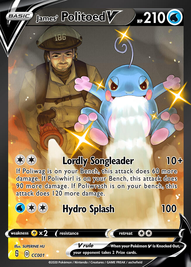 "James' Politoed V" Pokémon card, 03/14/23