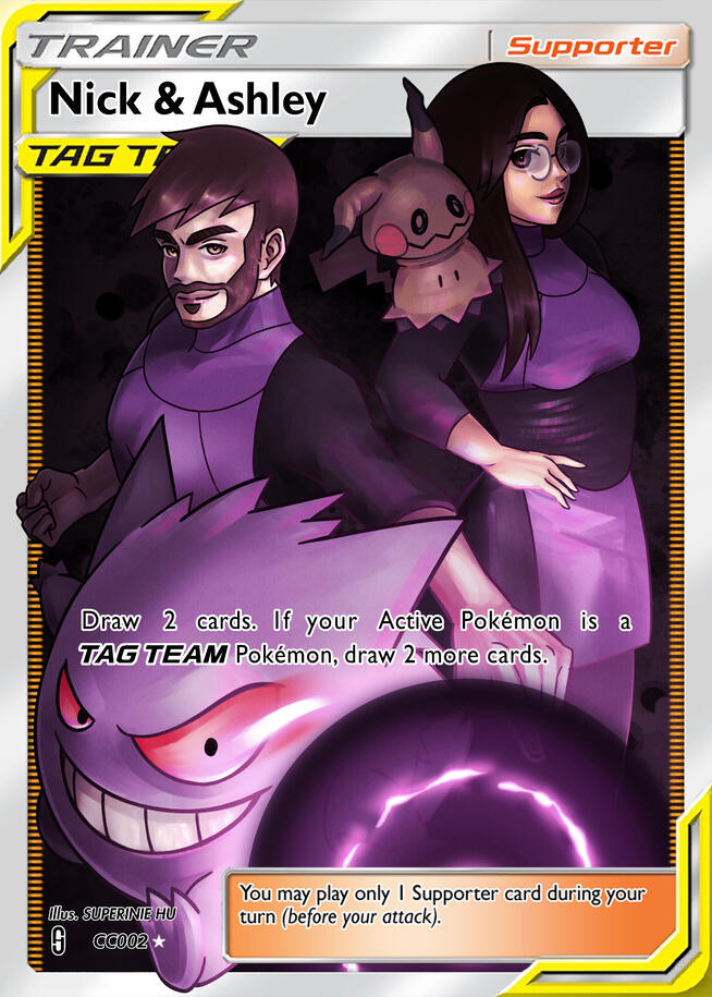 "Nick & Ashley" Trainer Pokémon card, 06/19/24