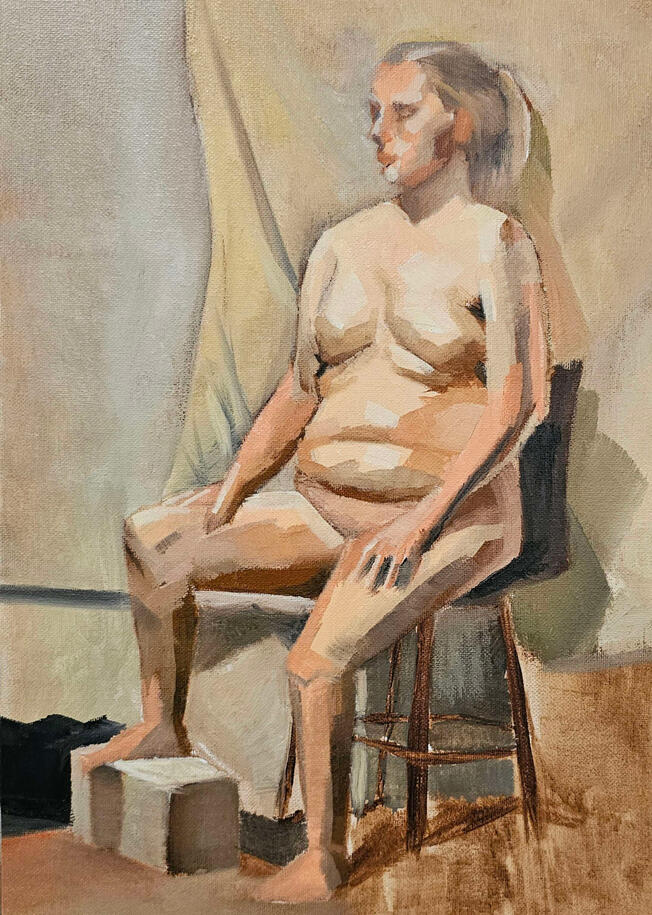 Life study, alla prima, oil on canvas, 01/31/25