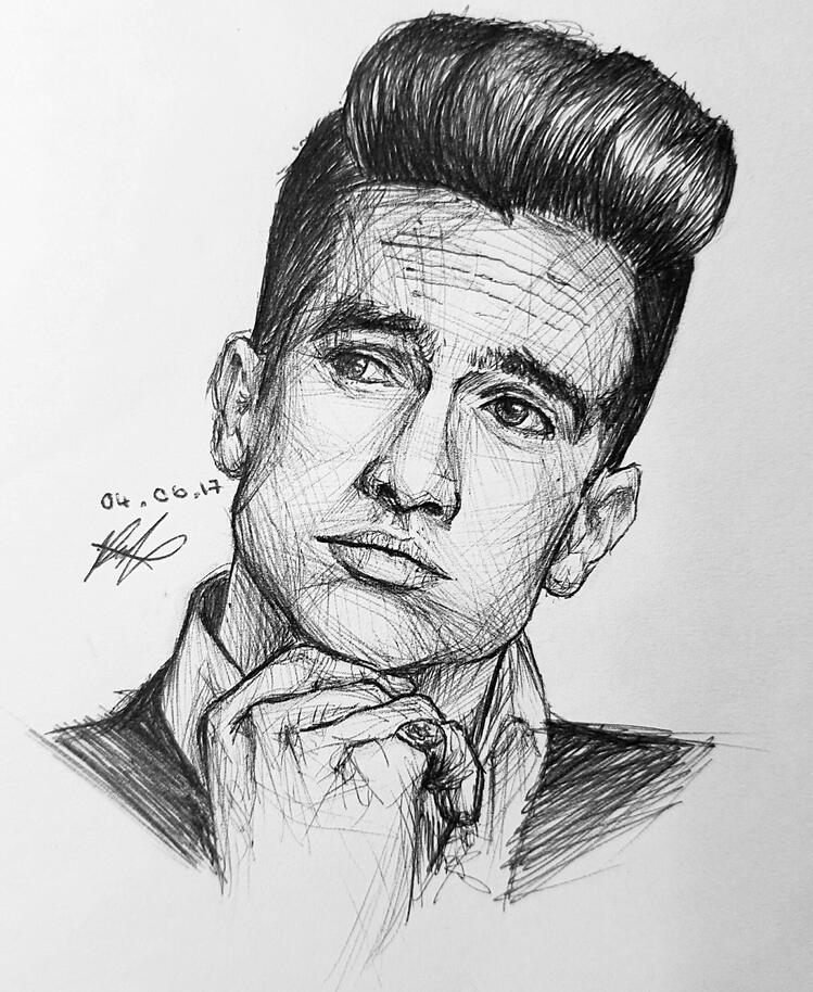 Brendon Urie sketch, pen, 04/06/17
