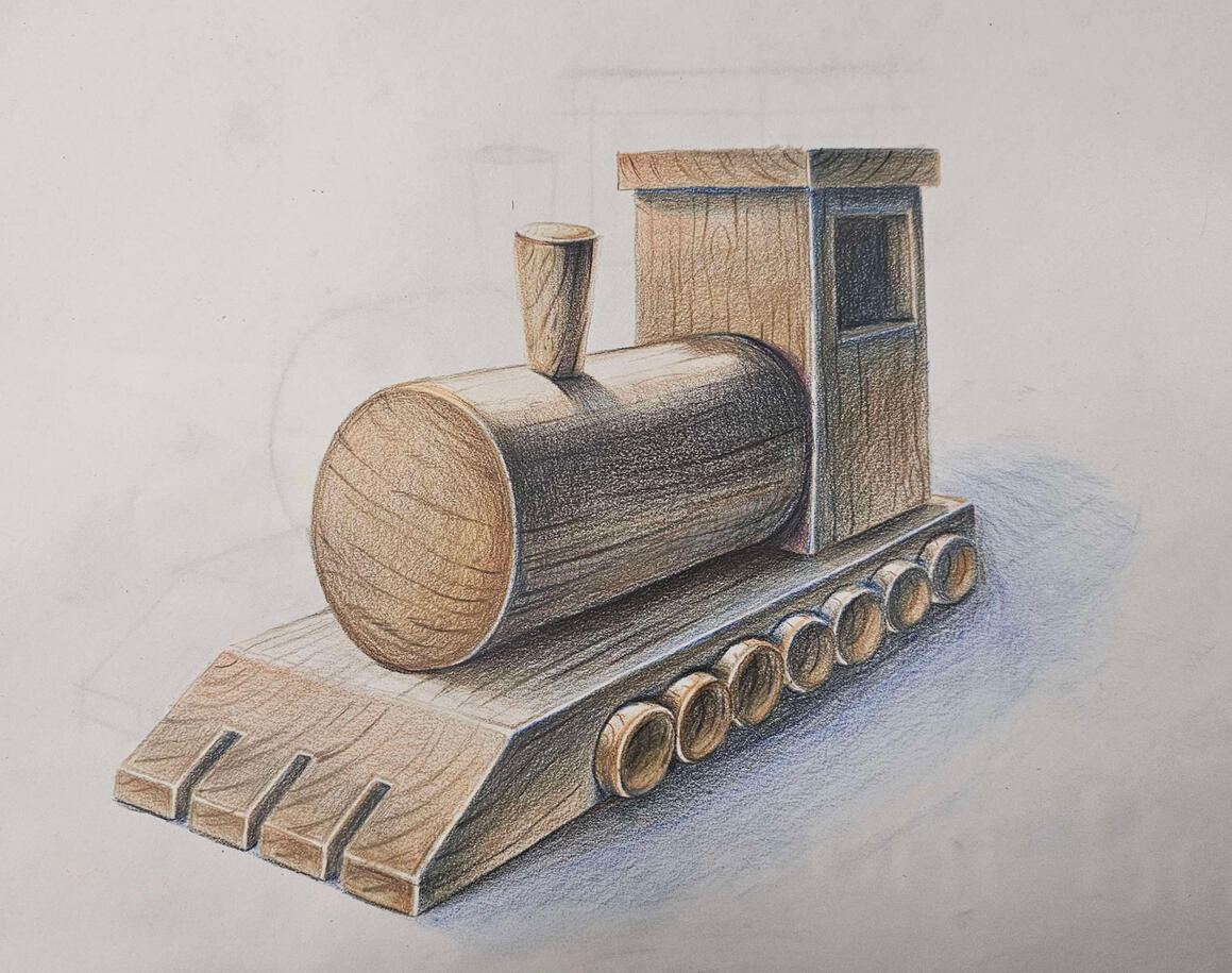 Toy train sketch - render, 04/02/25