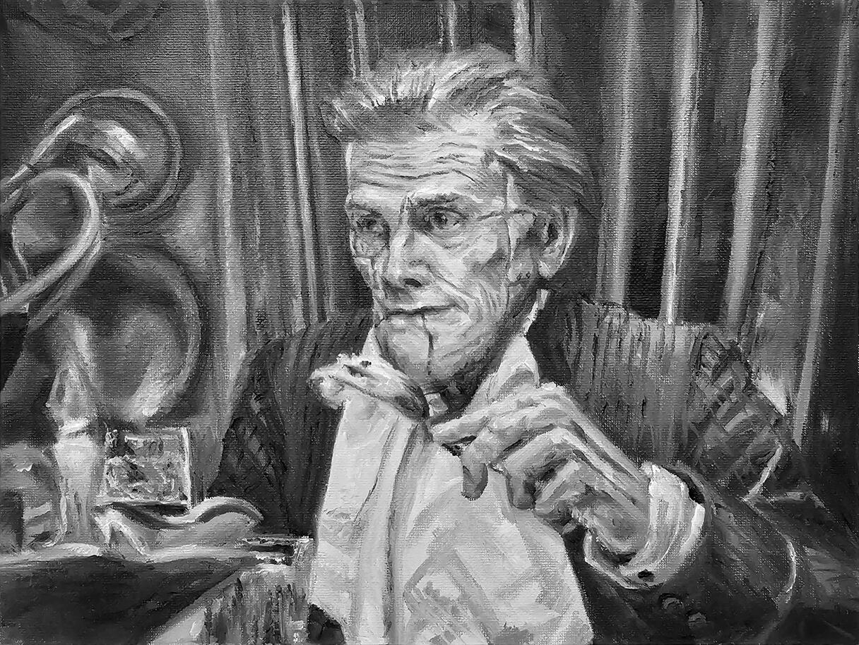 Willem Dafoe as Dr. Godwin Baxter in "Poor Things", alla prima, oil on canvas, 11 hours approx, 11/09/24