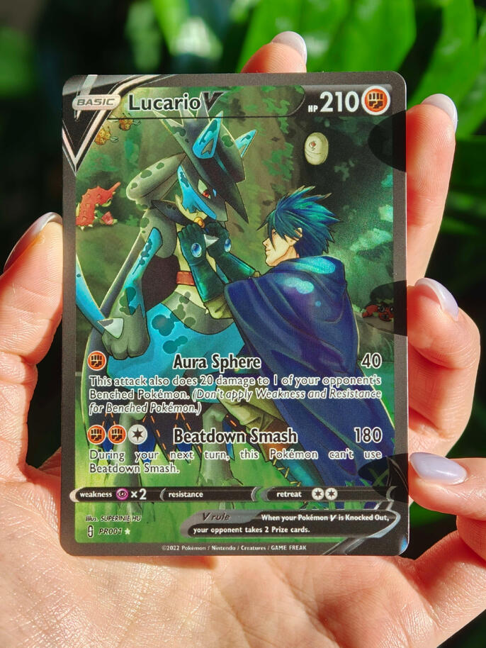 "Lucario V" Custom Pokémon Card, 09/09/22