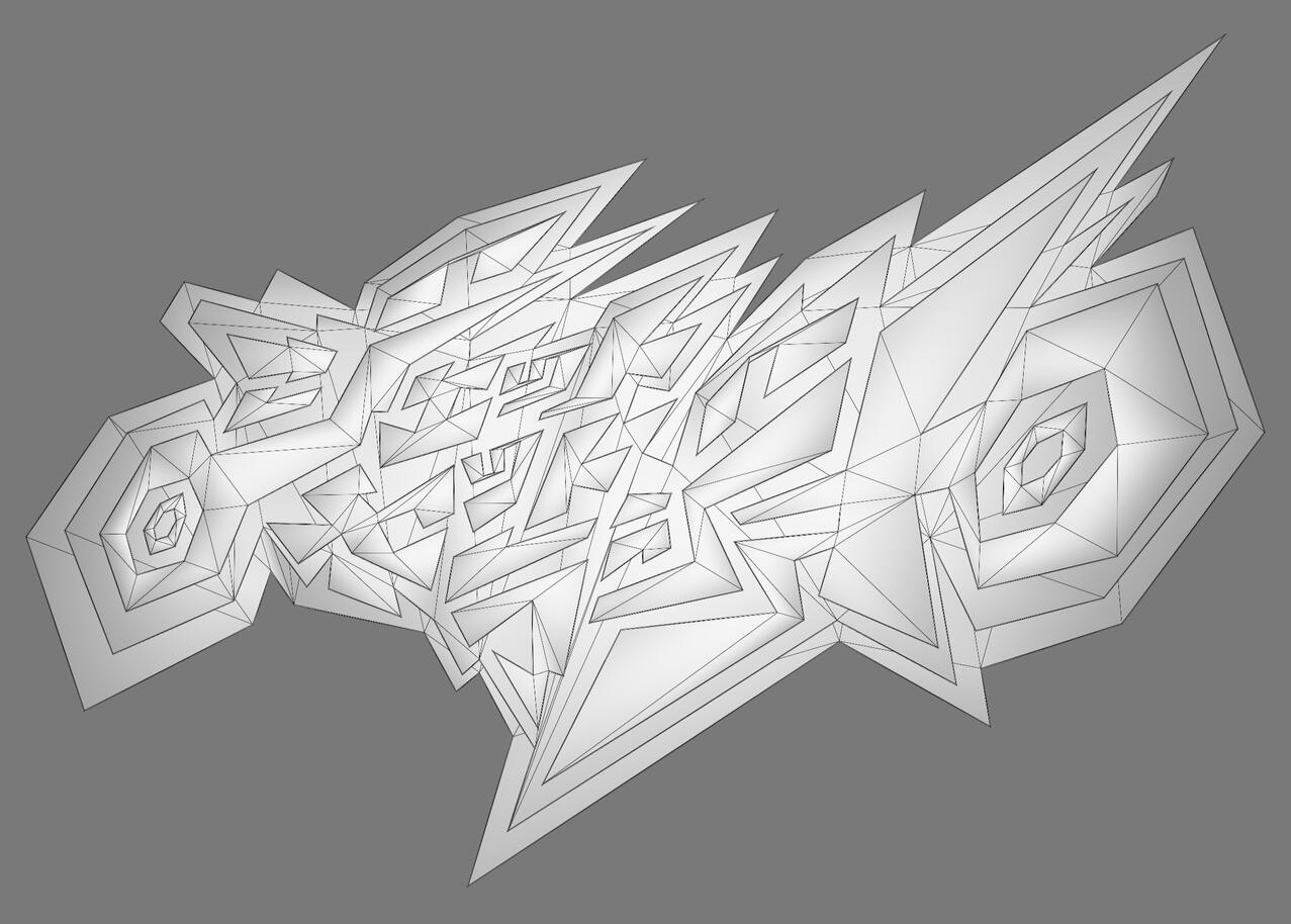 Japanese Jet Set Radio Future logo study, mesh, 08/13/21