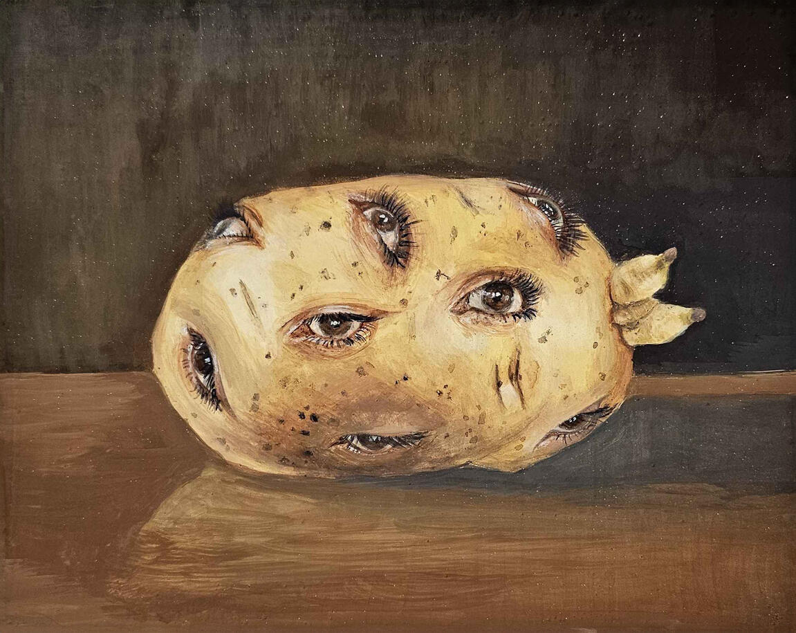 "Sprouted", egg tempera on board, 9 hours approx, 10/05/24