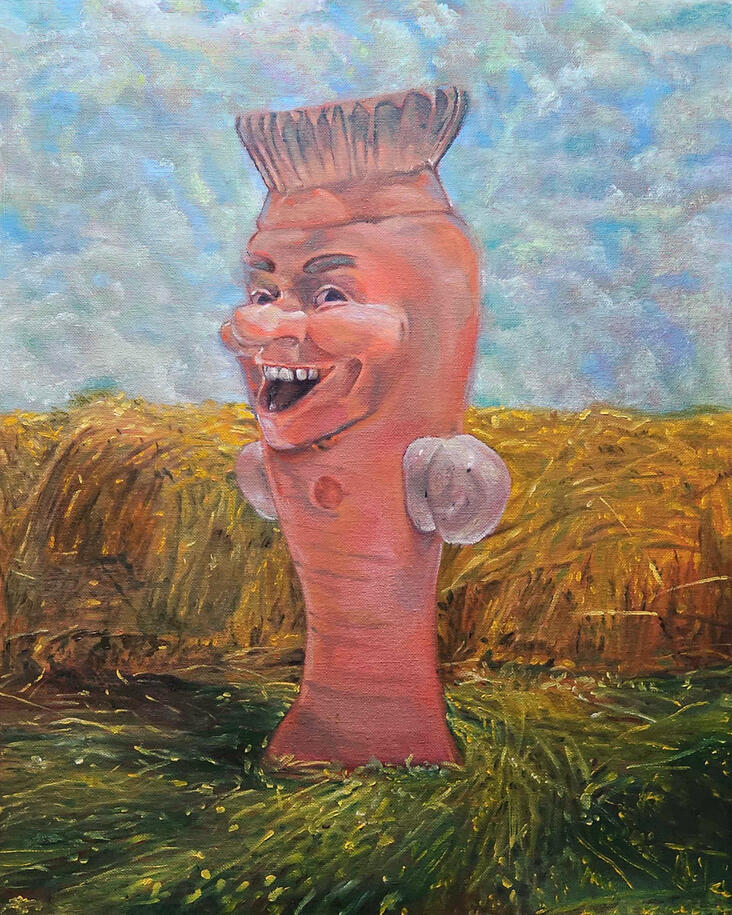 "Carrot Top", oil on canvas, 12/05/24